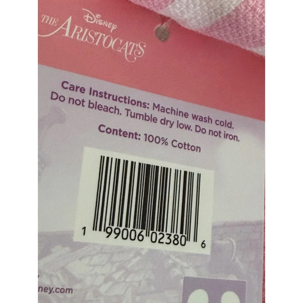 Disney The Aristocats Marie Kitchen Towel Pink White Stripe 100% Cotton NEW